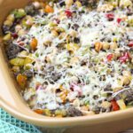 Italian beef peppers in large baking dish