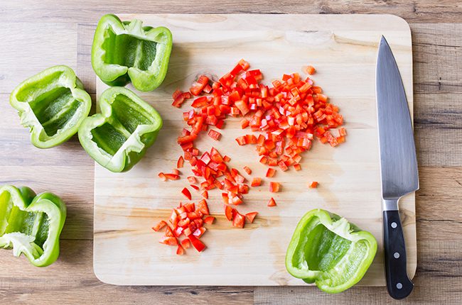 Philly Cheesesteak bell peppers diced