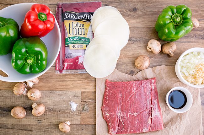 Philly Cheesesteak ingredients