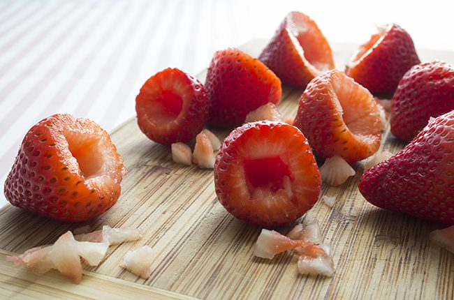 hulled strawberries