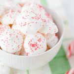 peppermint meringue cookies in a bowl
