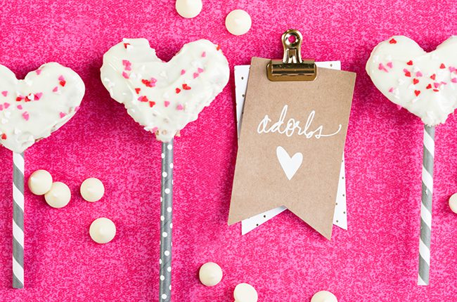 chocolate rice crispy treats hearts with sprinkles