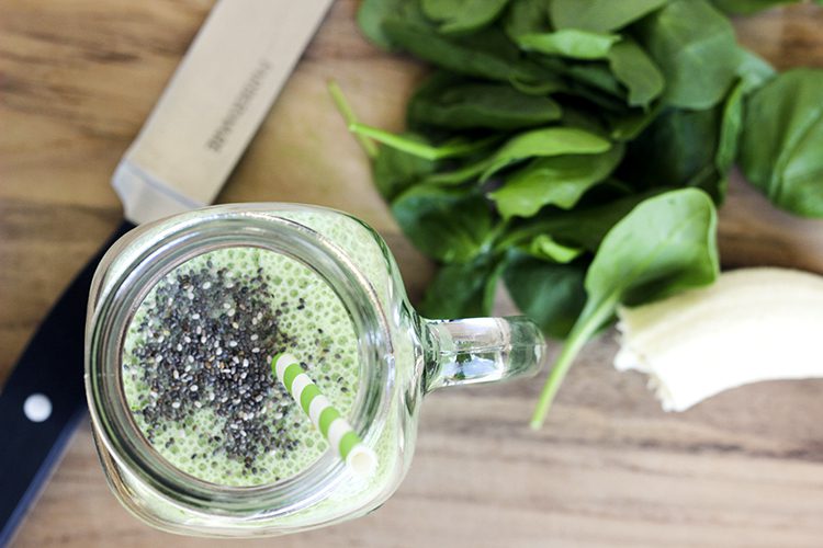 overhead picture of Green Monster smoothie