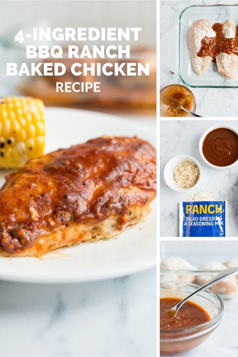 4-Ingredient BBQ Ranch Baked Chicken