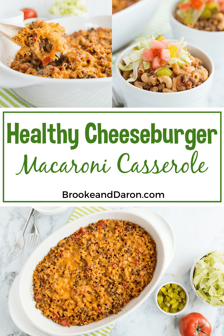 Healthy Cheeseburger Casserole collage picture