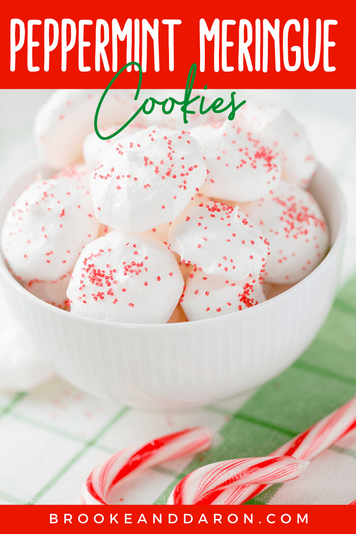 Peppermint Meringue Cookies in bowl