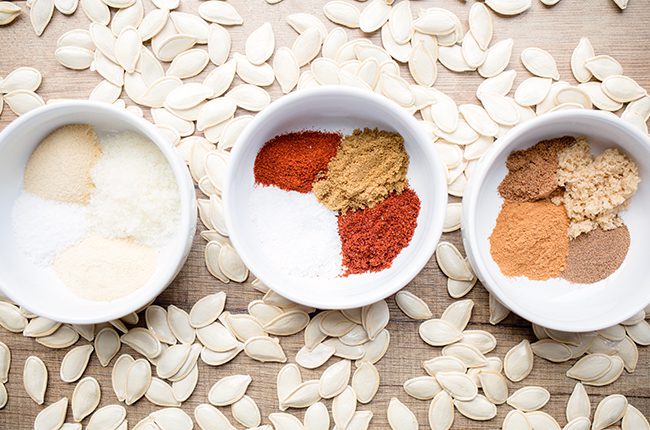 Spices used for roasting pumpkin seeds