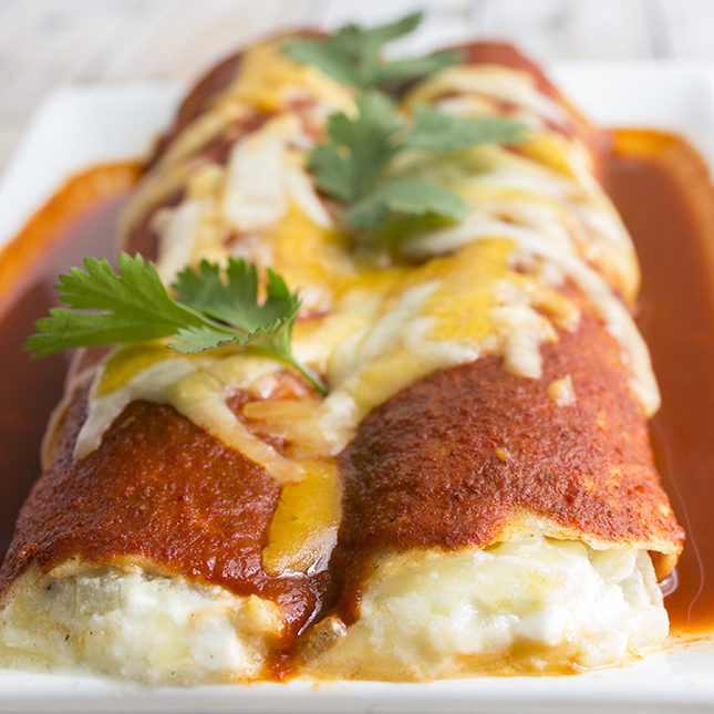 Easy Cheese Enchiladas with Red Sauce