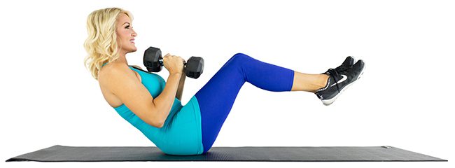 girl doing sit up in beginner ab workout plan