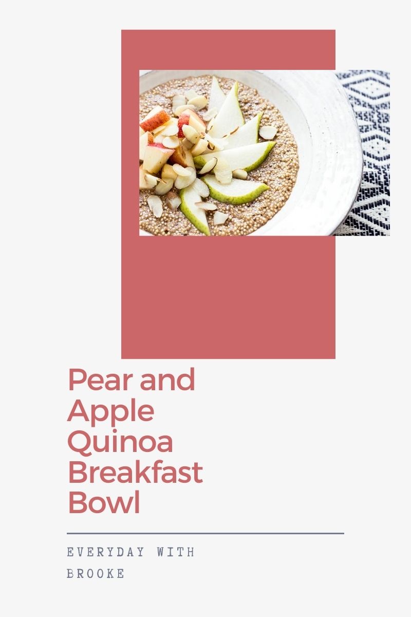 Pear and Apple Quinoa Breakfast Bowl