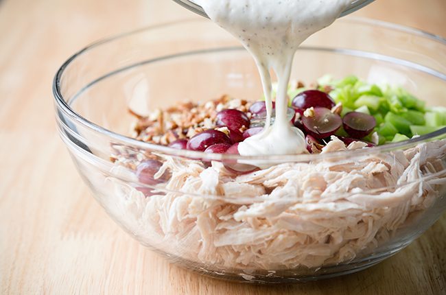 Pouring the Dressing