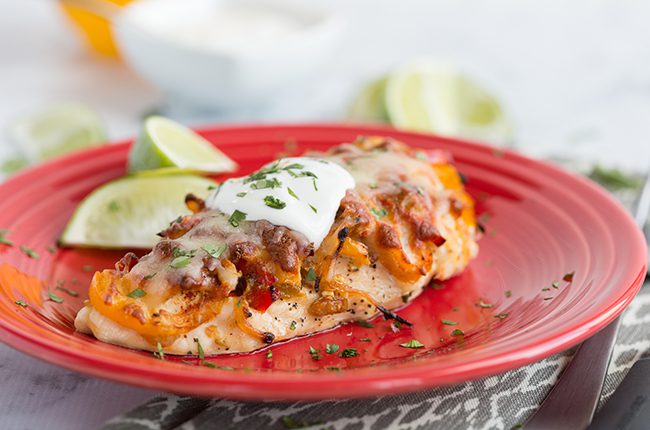 Hasselback chicken on a plate
