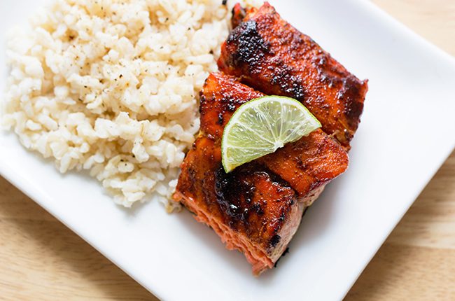 Sweet Salmon with Rice