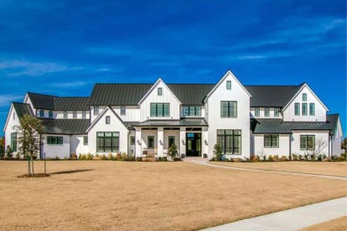 white modern farmhouse exteriors