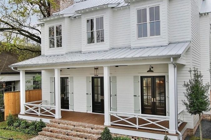 white modern farmhouse exteriors