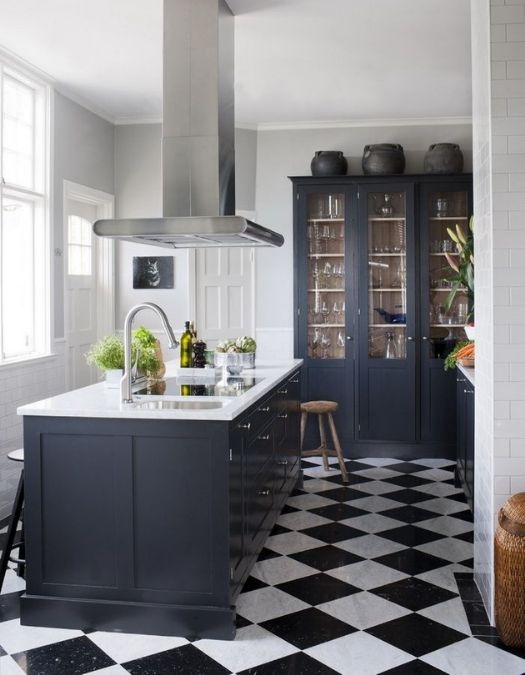 black and white checkered floors