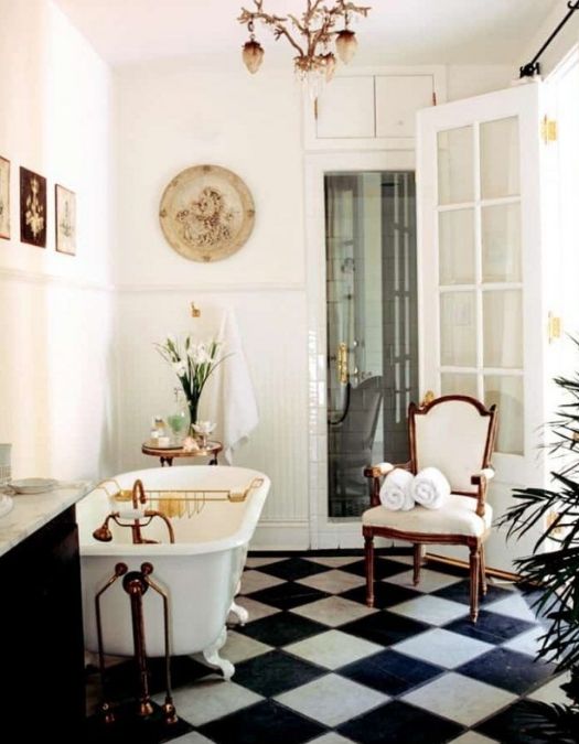 black and white checkered floors