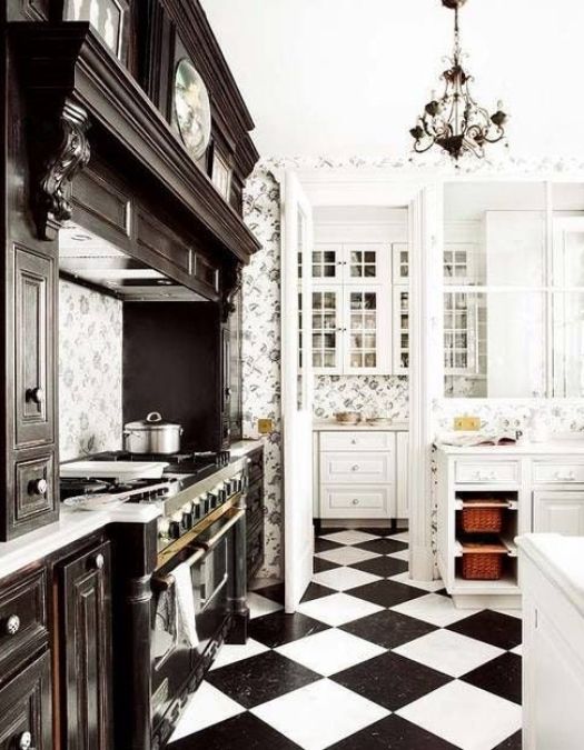 black and white checkered floors