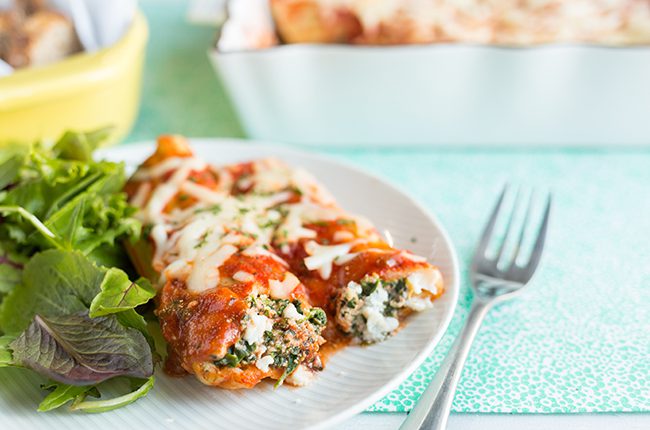 Manicotti on Plate