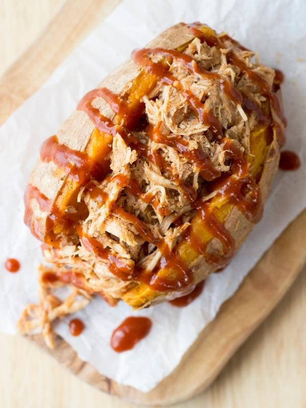 pulled pork sweet potatoes